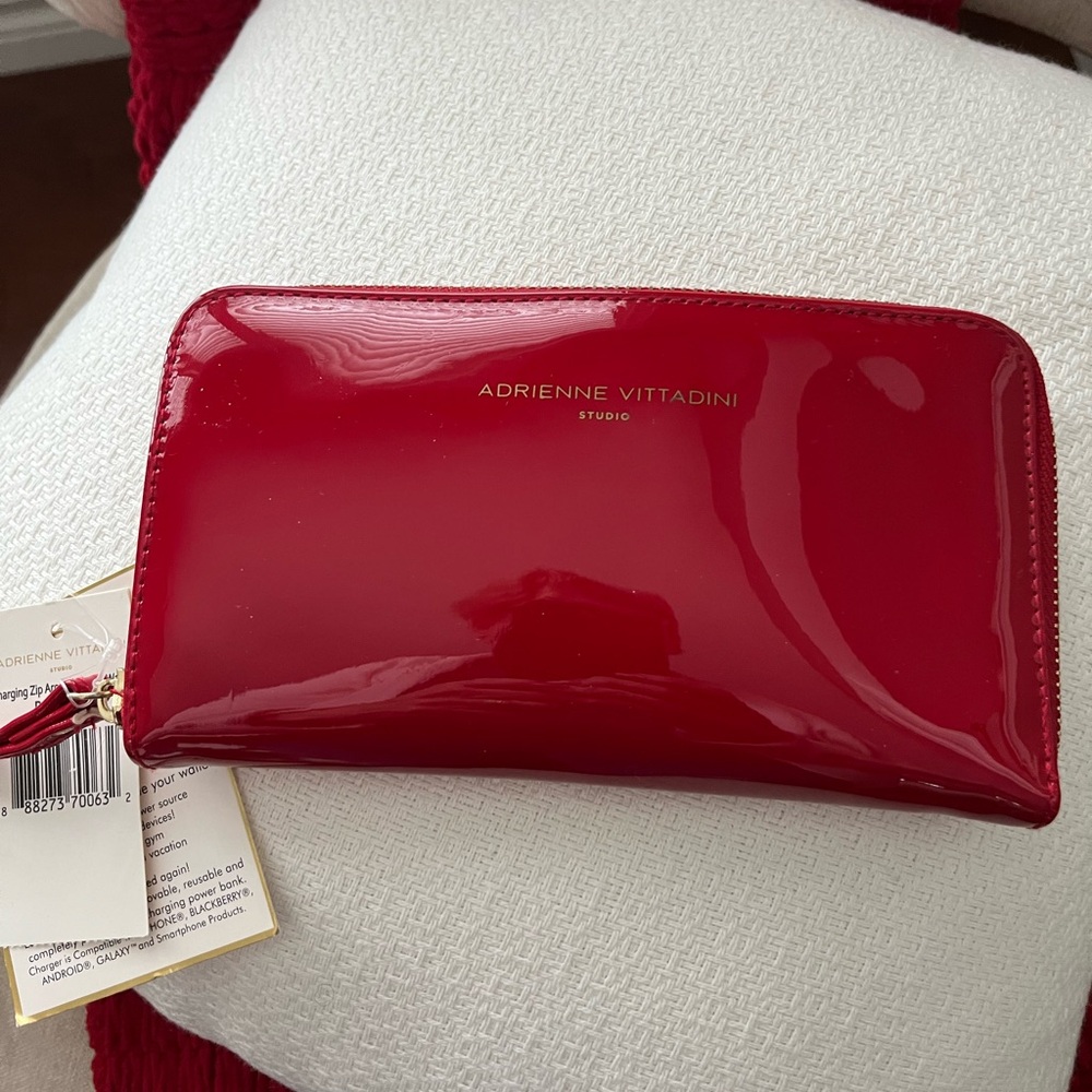 Beautiful Red Patent Adrienne Vittadini Wallet New with Tags